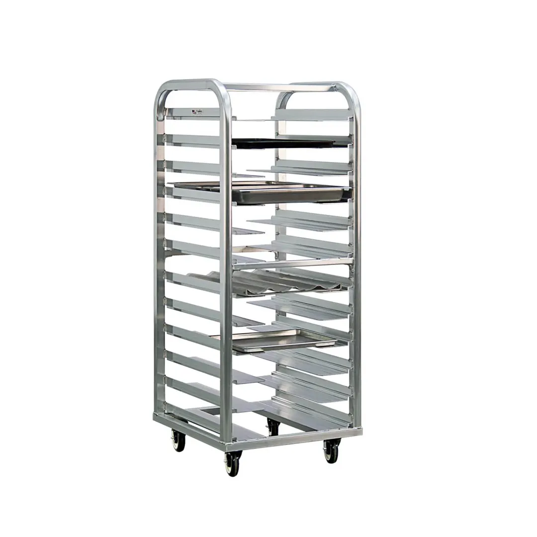 New Age 4635 Lifetime Series 12 Pan End Load Aluminum Roll-In Bun / Sheet Pan Rack
