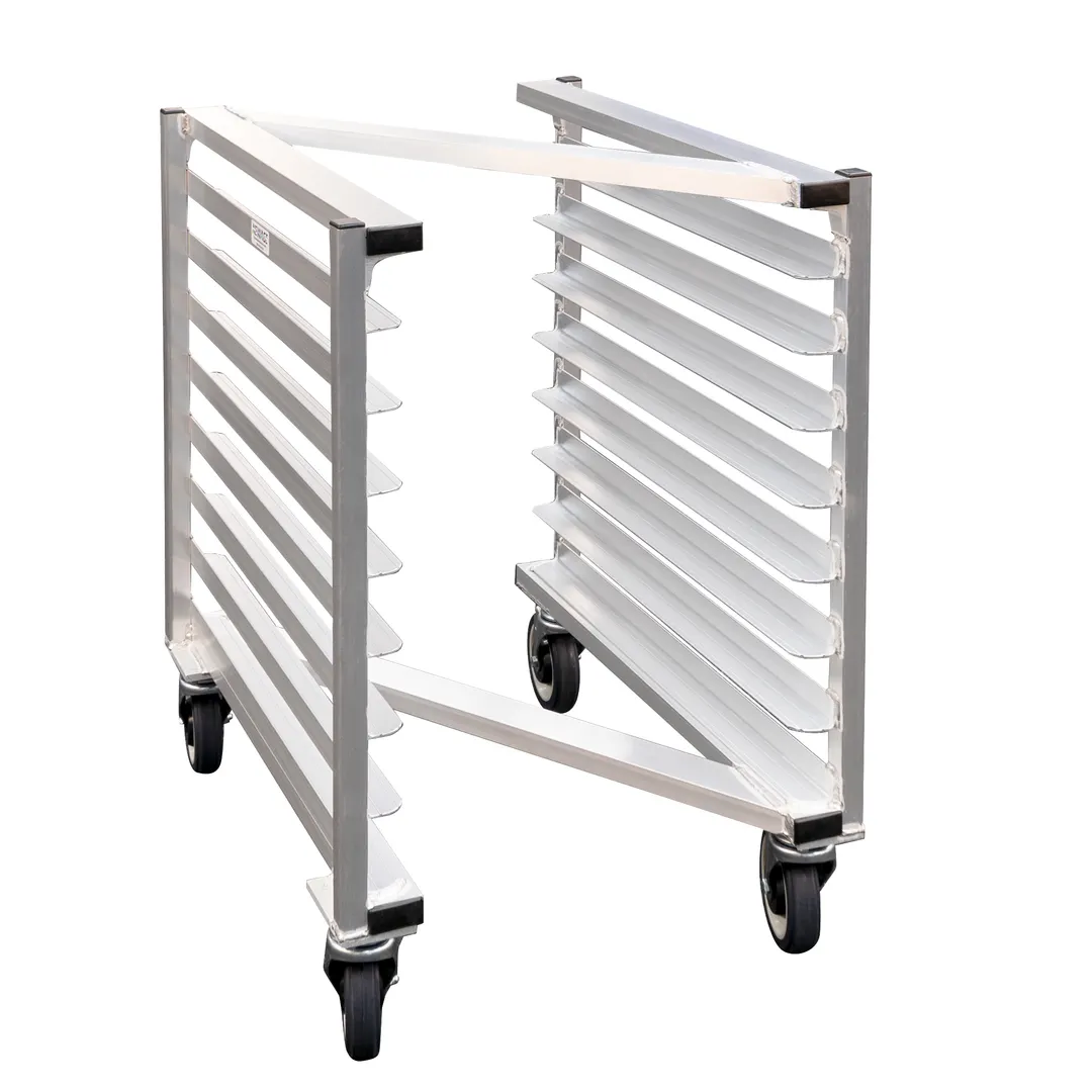 New Age 51107 8 Pan Full Height End Load Aluminum Z-Type Nesting Bun / Sheet Pan Rack
