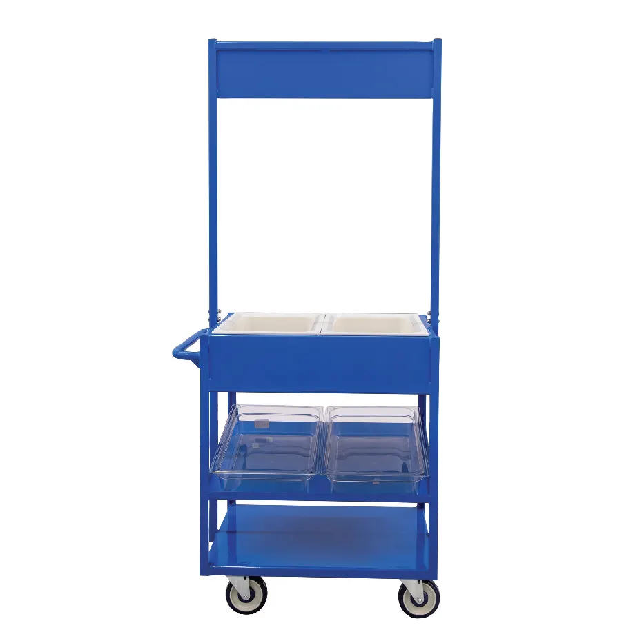 New Age 52861 3-Shelf Aluminum Merchandising / Share Cart - 31-3/4" x 23-1/4" x 70"