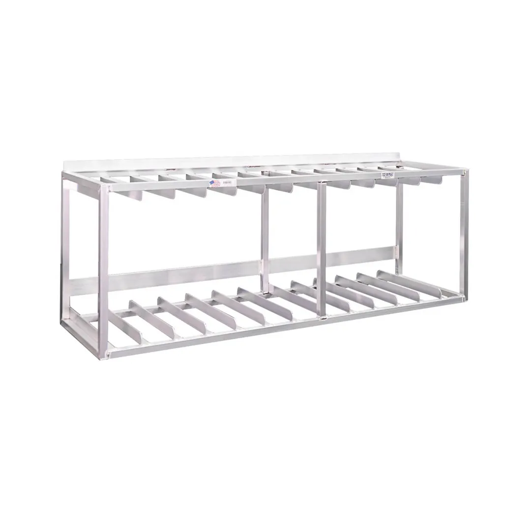 New Age 52924 Aluminum Wall Mounted Dish Rack Holder - 61-1/2"W x 18"D