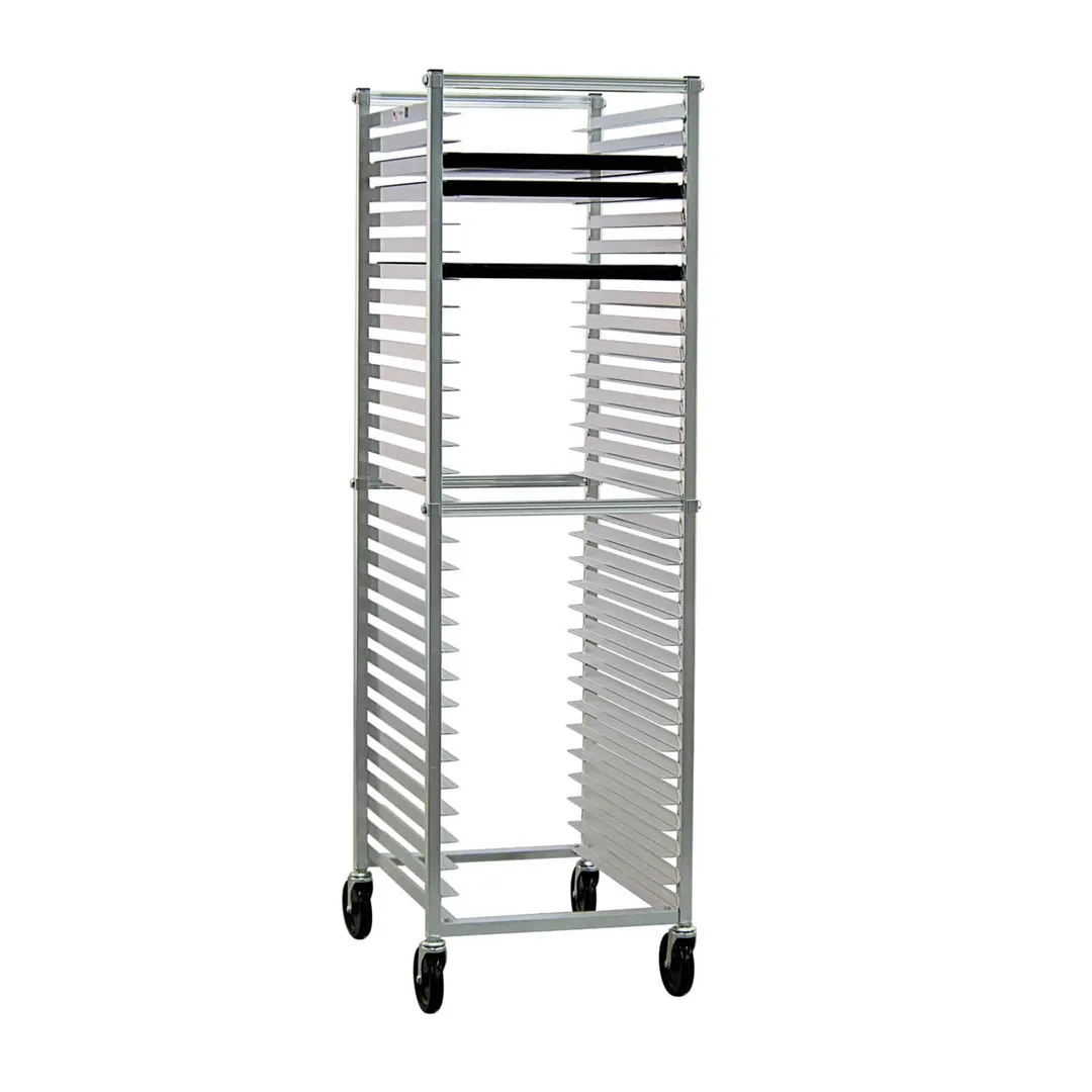 New Age 6300 30 Pan Mobile Full Height End Load Aluminum Bun / Sheet Pan Rack 