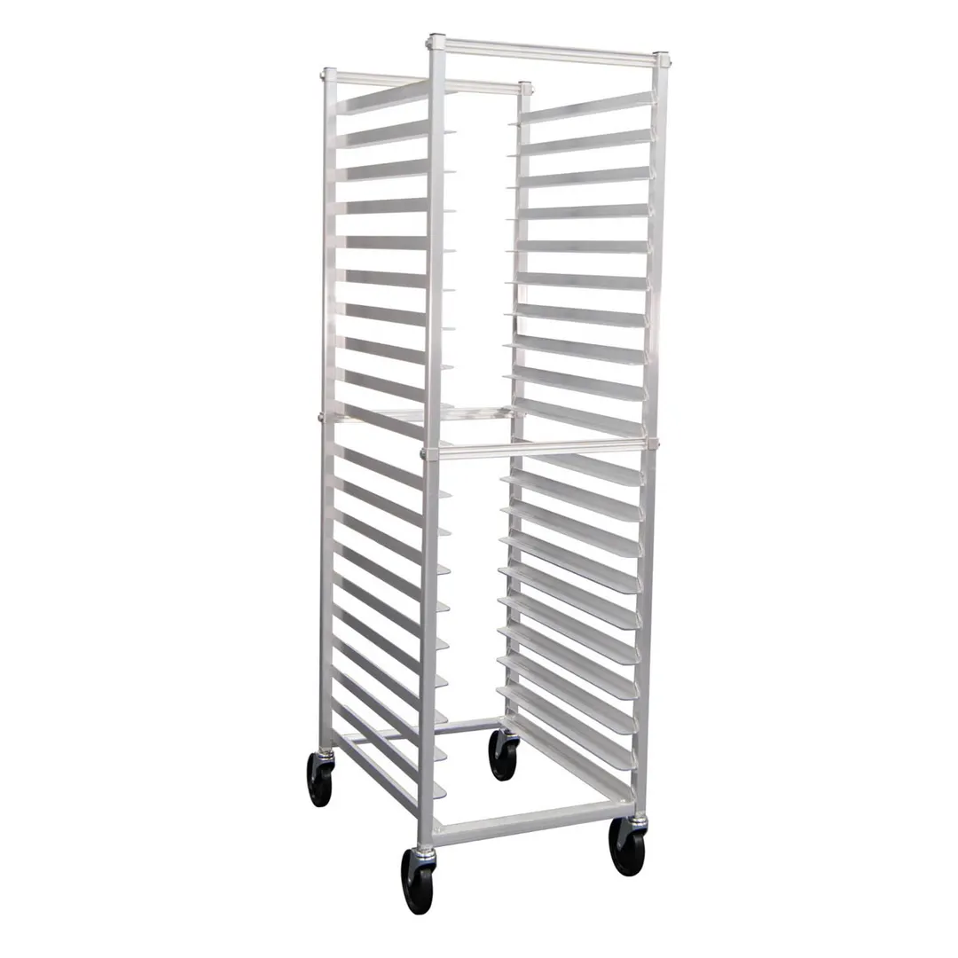New Age 6301 20 Pan Mobile Full Height End Load Aluminum Bun / Sheet Pan Rack
