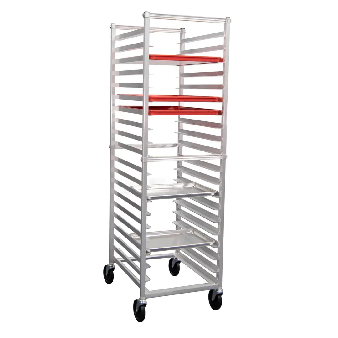New Age 6301 20 Pan Mobile Full Height End Load Aluminum Bun / Sheet Pan Rack