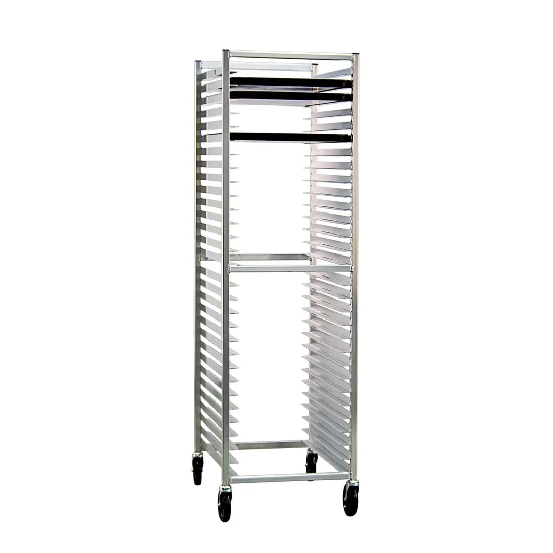 New Age 6330 30 Pan Mobile Full Height End Load Aluminum Bun / Sheet Pan Rack 