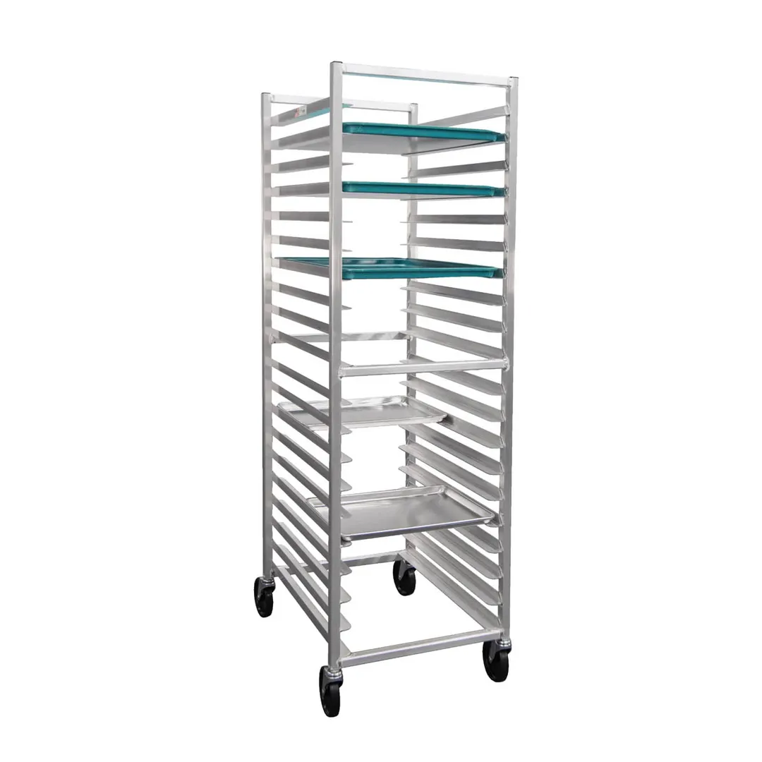 New Age 6331 20 Pan Mobile Full Height End Load Aluminum Bun / Sheet Pan Rack 