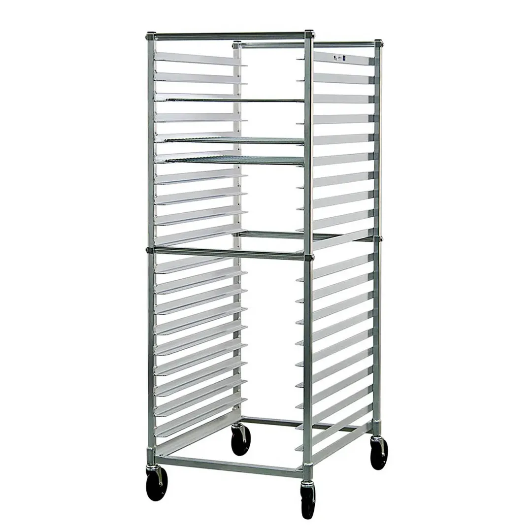 New Age 93020KD 20 Screen End Load Full Height Mobile Donut Screen Rack