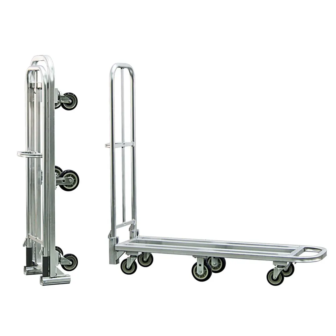 New Age 95241 Folding Platform Truck, 1200 lbs, Aluminum Frame, Push Handle with Lock, 18W x 65.75L