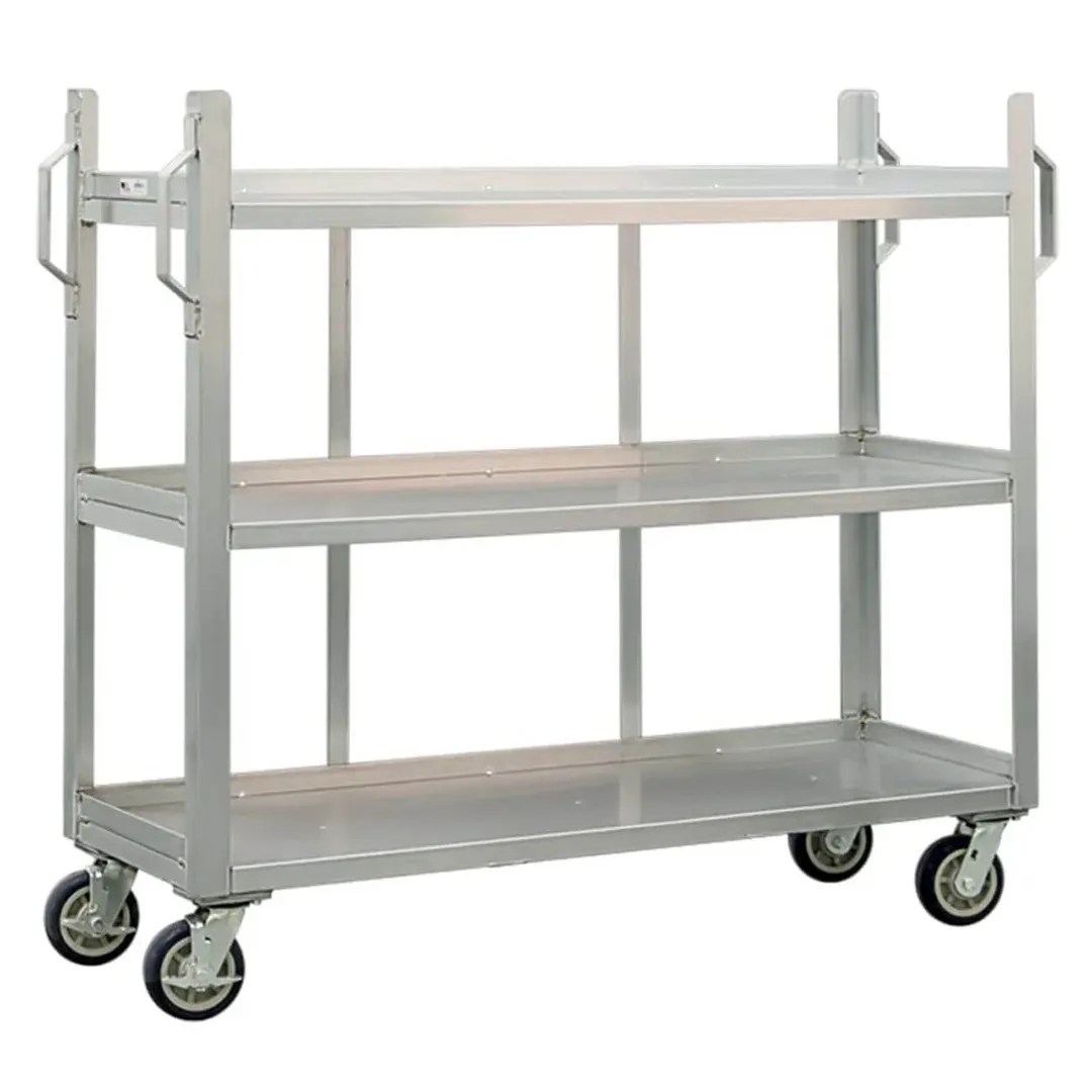 New Age 95667 Aluminum 3 Shelf Utility Carrier Cart w/ 1800 lbs. Capacity