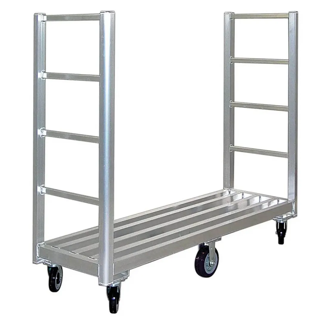New Age 96055 U-Boat Cart, 20x52.25x60, 1500 lbs, Aluminum Frame, Dual Handle, Polyurethane Casters