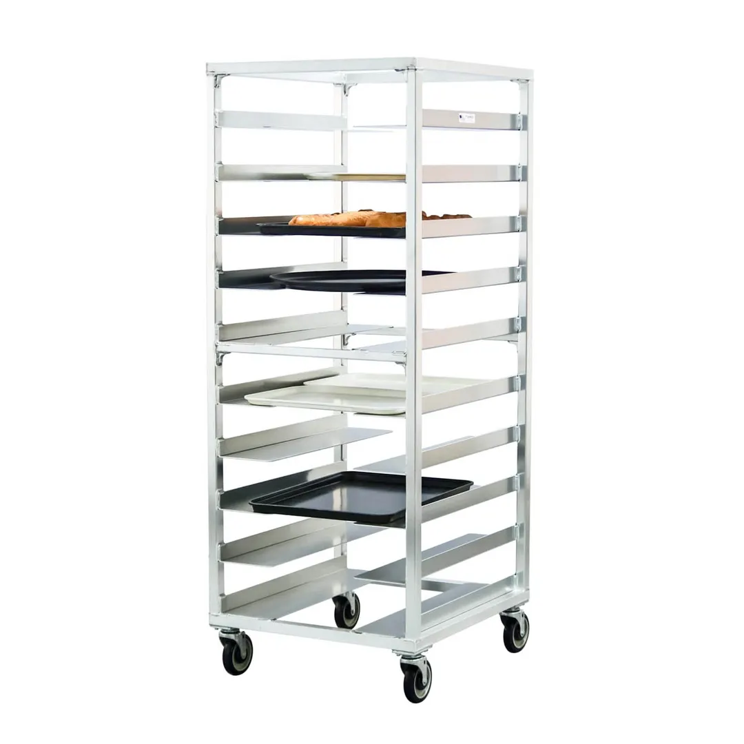 New Age 96058 10 Pan Aluminum Universal Bun / Sheet Pan Rack w/ 6" Bottom Load Slides