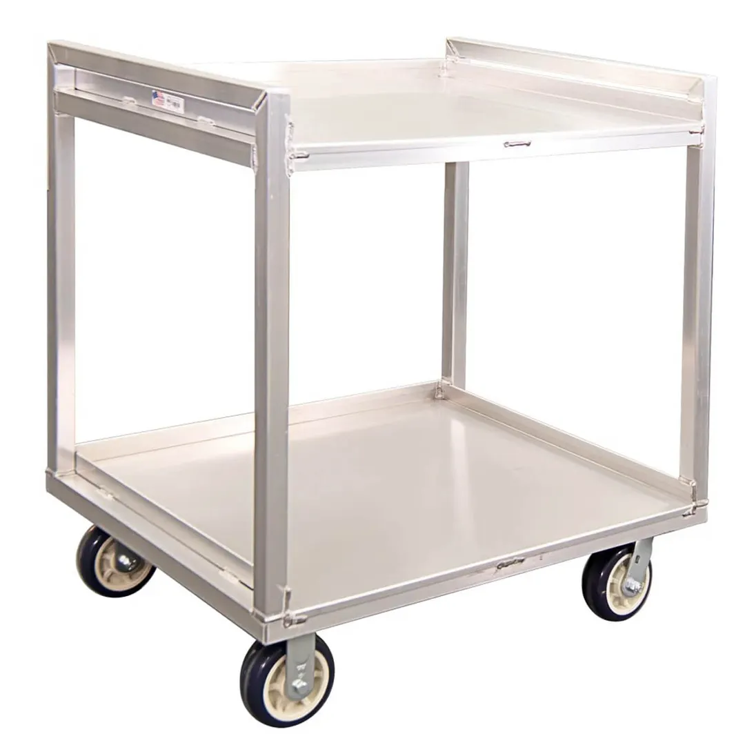 New Age 97179 Aluminum 2-Shelf Correctional Utility Cart w/ 1500 lbs. Capacity