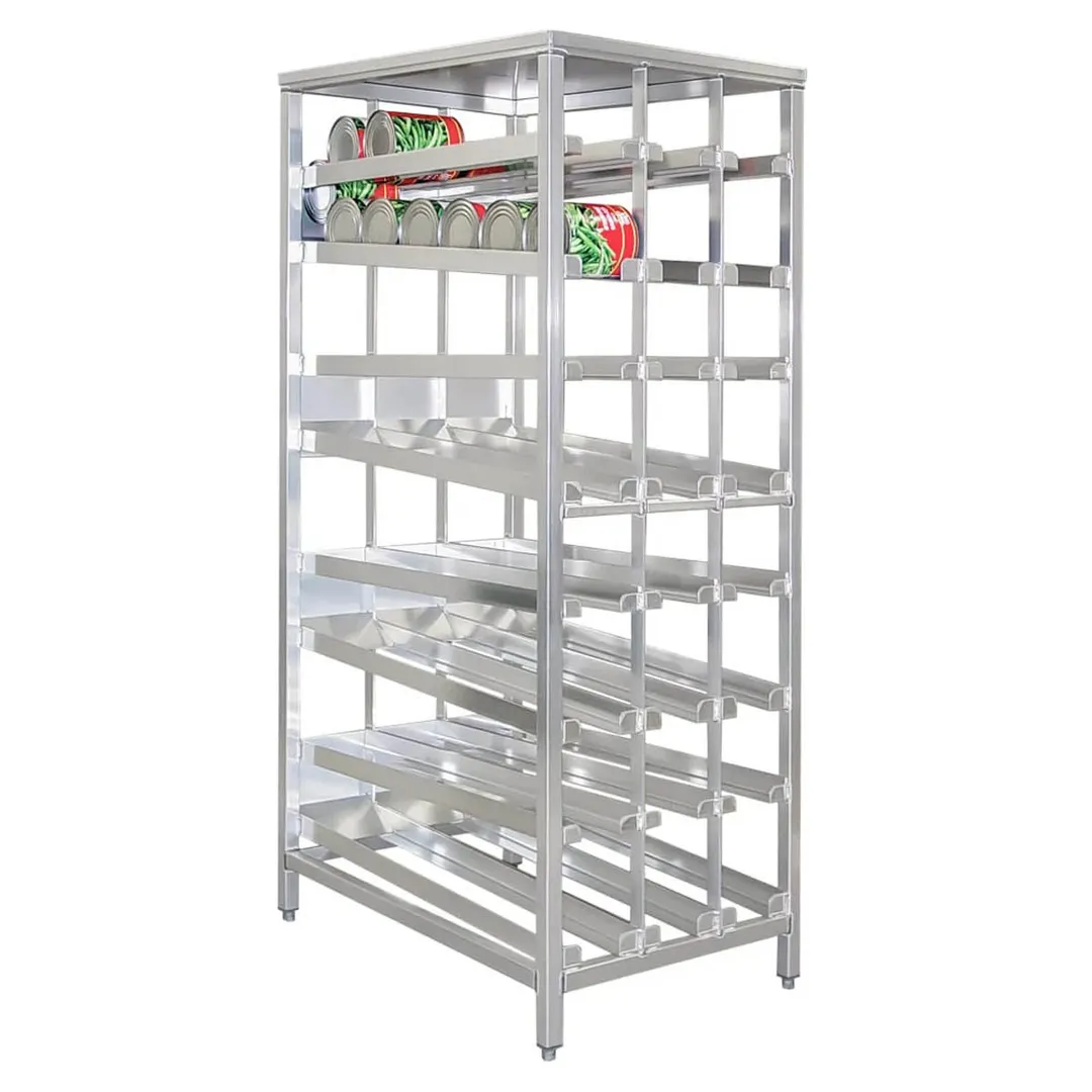 New Age 97294 Stationary First in First Out Can Rack with 156 #10 Cans Capacity, Adjustable Feet