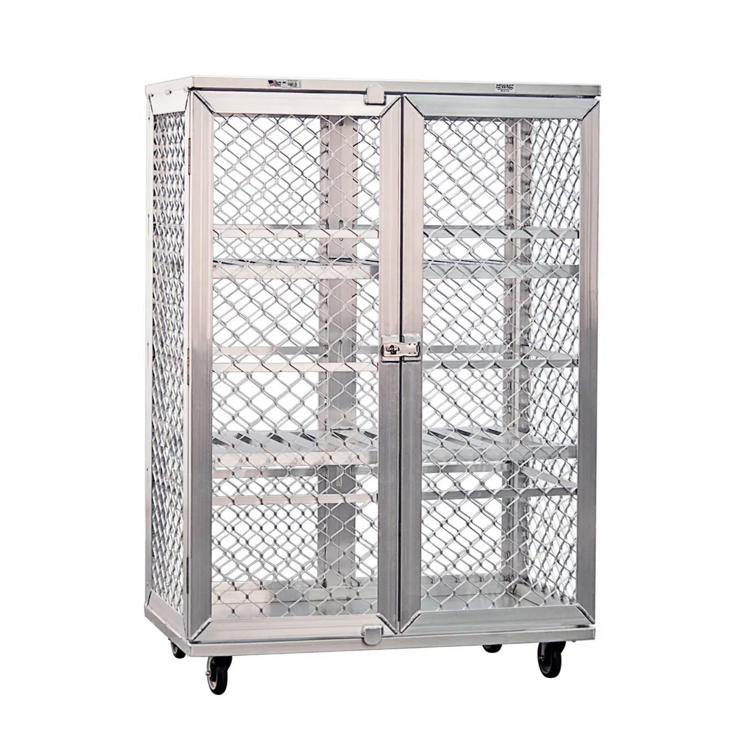 New Age 97621 Mobile Aluminum Security Cage with Lockable Door, 49" x 26-3/4" x 71"