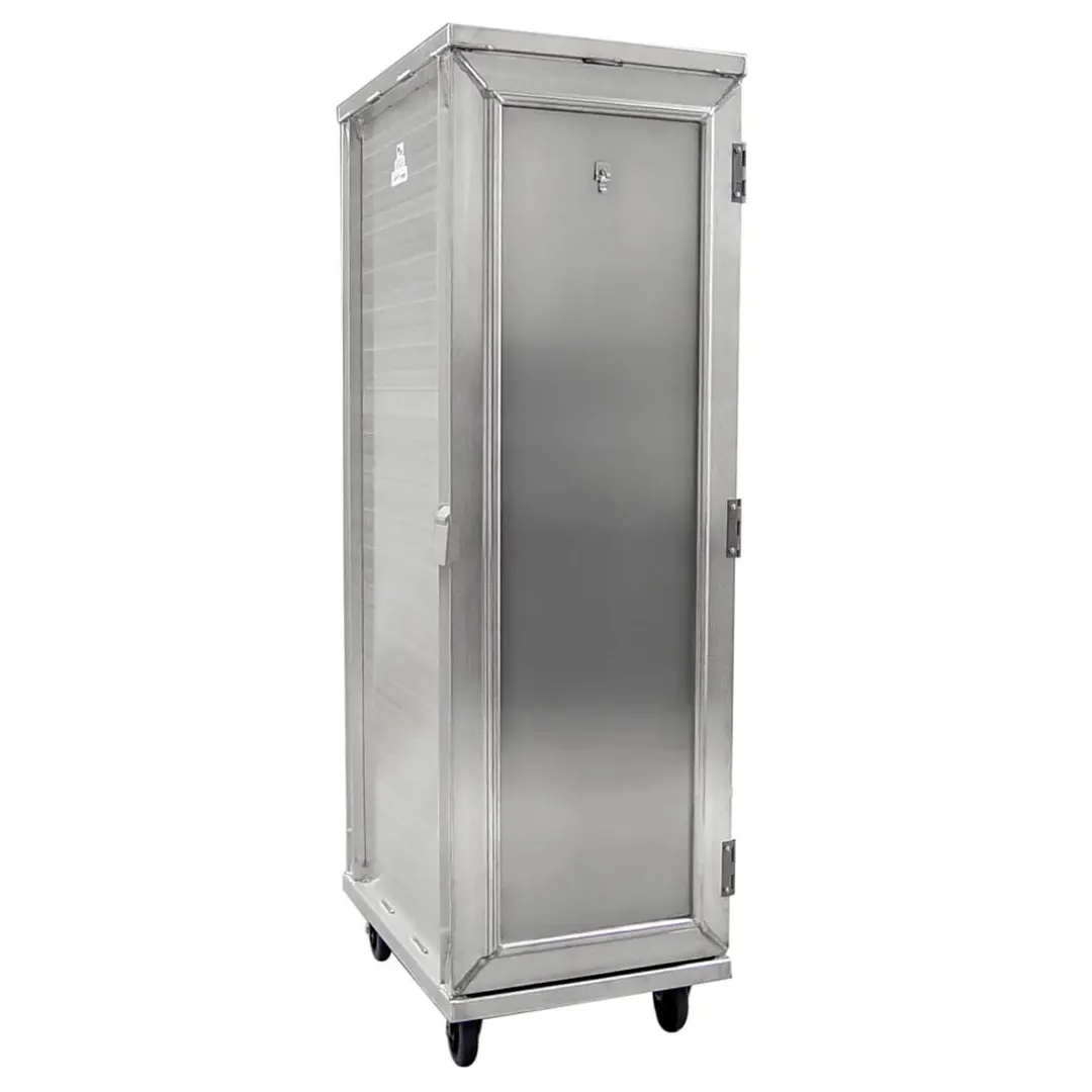 New Age 97718 20 Pan Full Height Aluminum End Load Mobile Bun / Food Pan Enclosed Cabinet