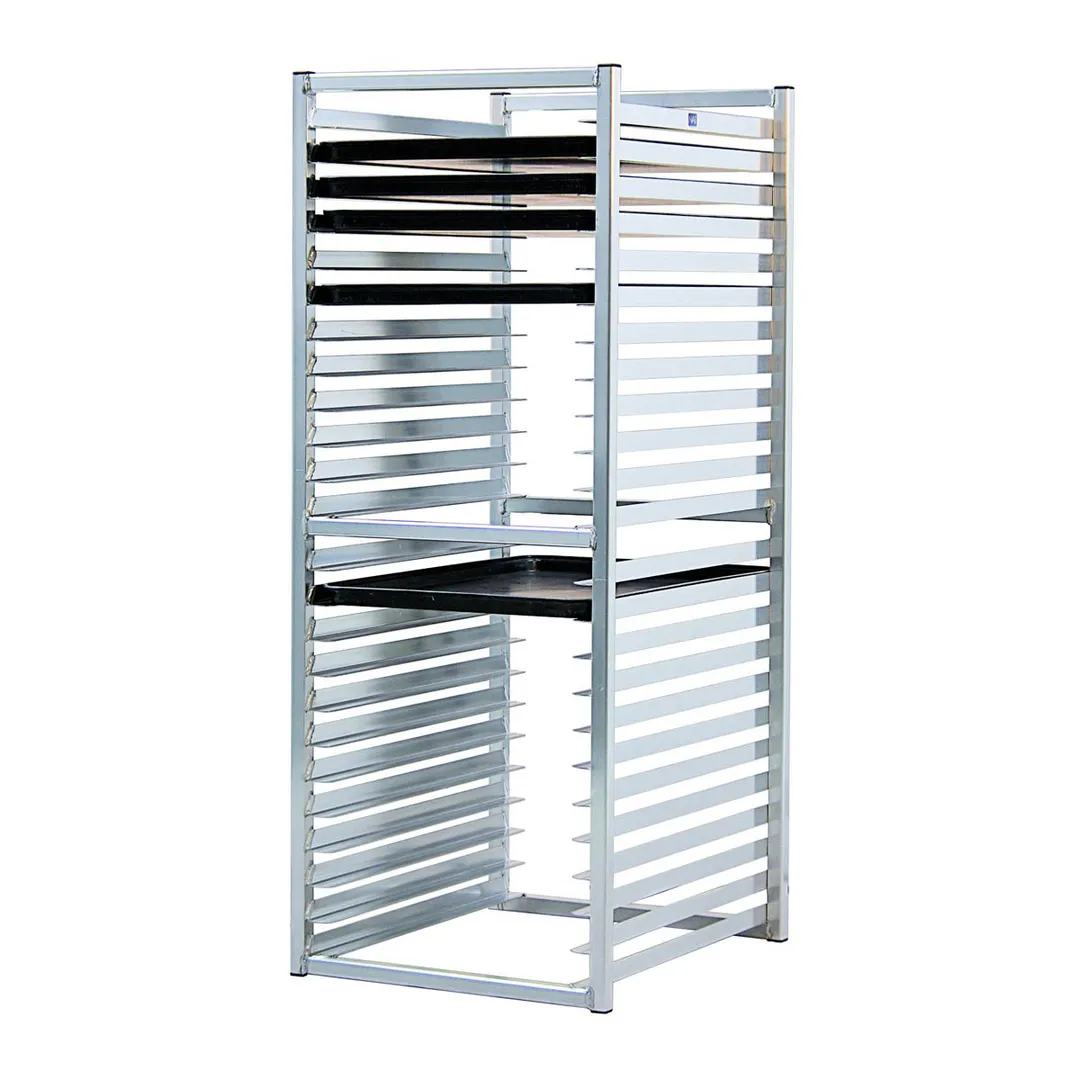 New Age 97729 24 Pan Aluminum End Load Mobile Bun / Sheet Pan Insert Rack
