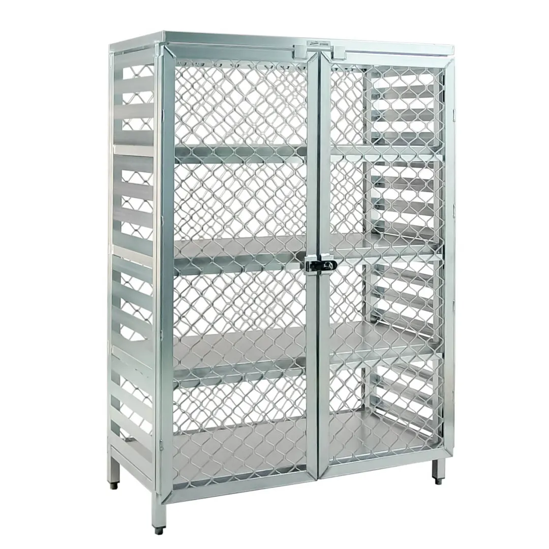 New Age 97846 Stationary Aluminum Security Cage with Lockable Door, 48" x 24" x 72"