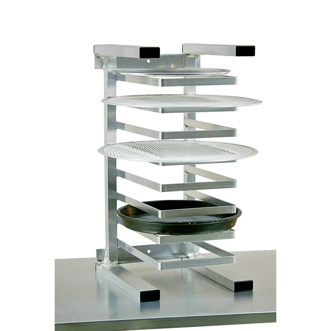 New Age 99970 8 Slot Aluminum Mobile Universal Pizza Pan Rack for 10"-18" Pans