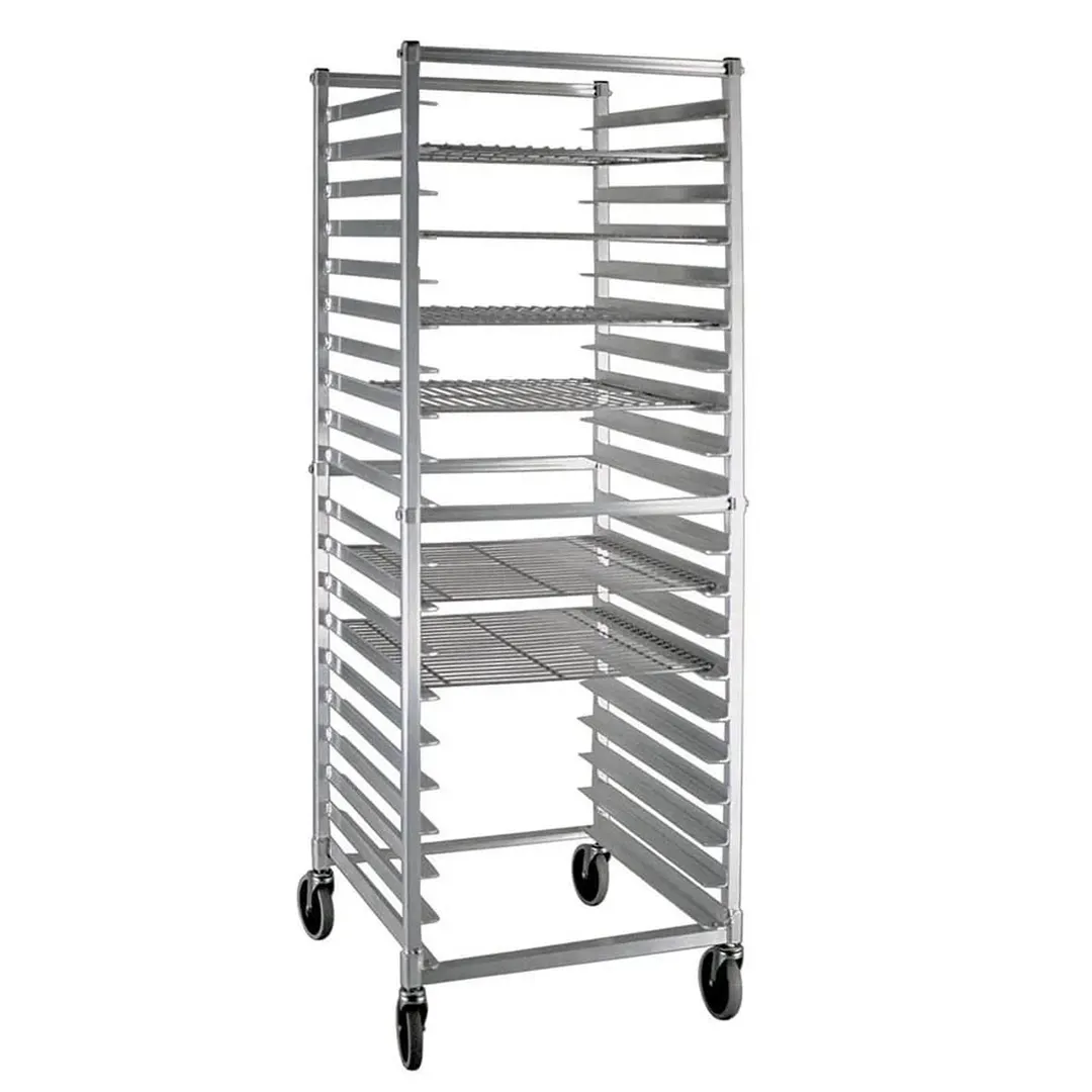 New Age NS621KD 20 Screen End Load Full Height Mobile Donut Screen Rack