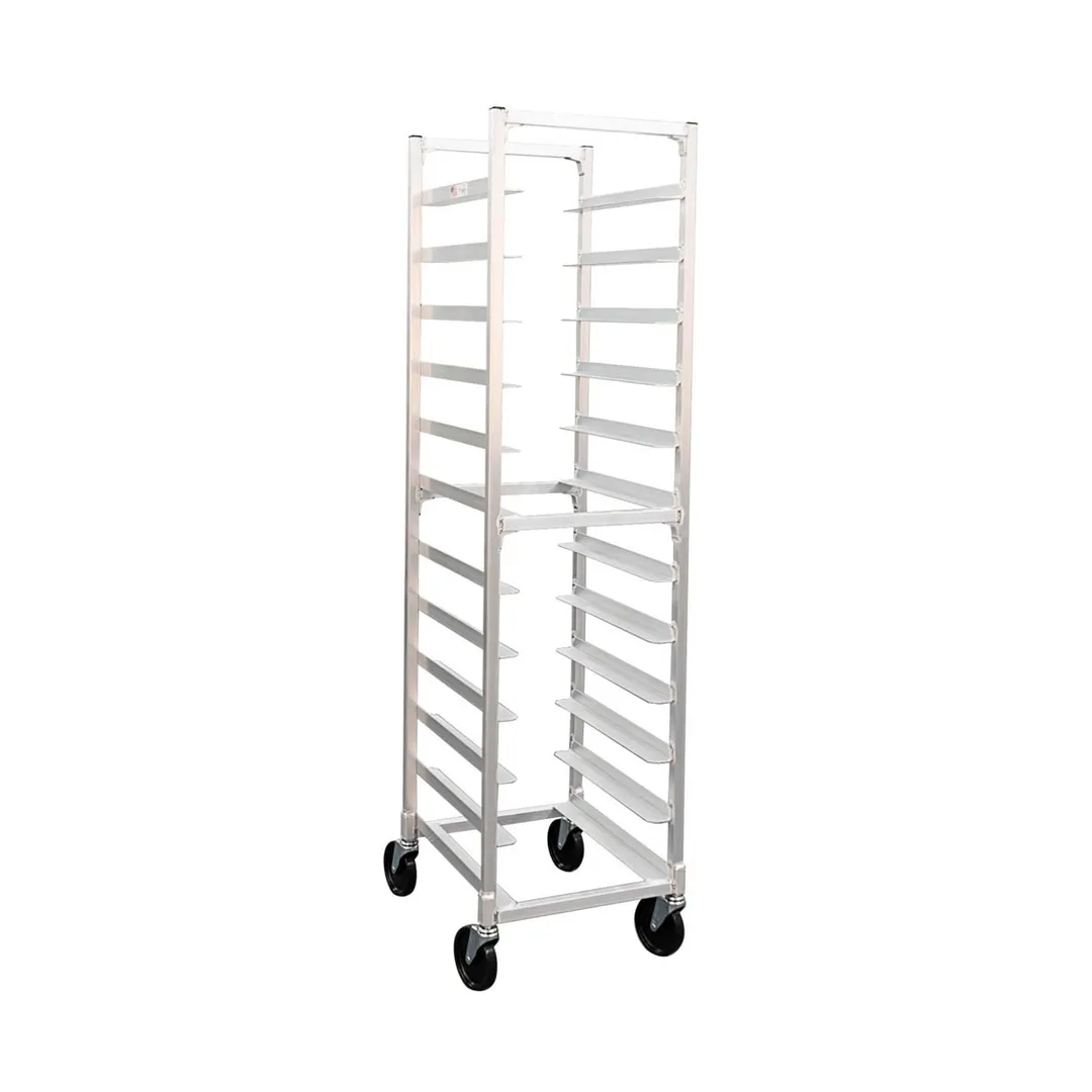New Age NS832 12 Tray End Load Aluminum Mobile Tray Rack for 15" x 20" Trays