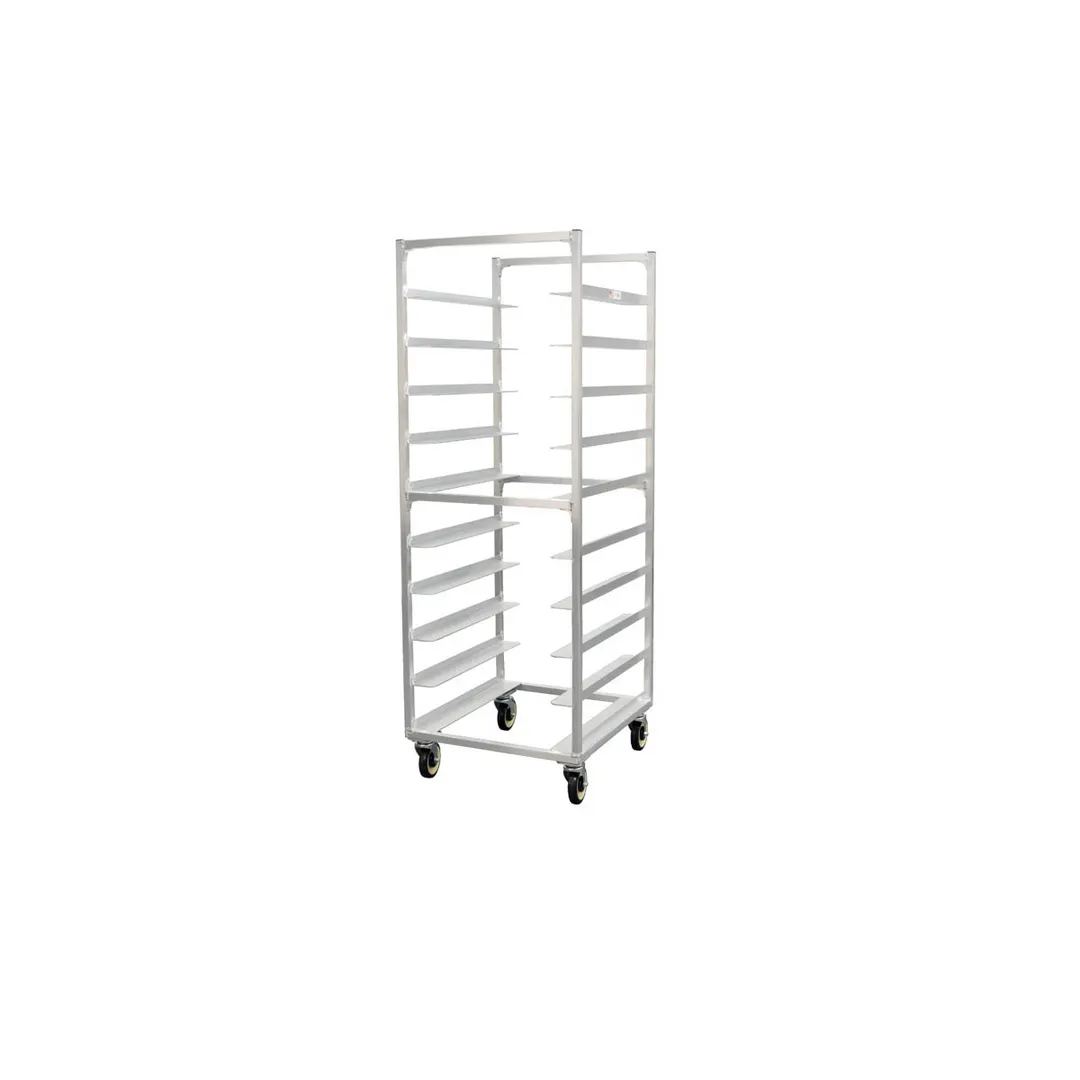 New Age NS8939 10 Pan Aluminum End Load Mobile Oval Tray Storage Rack