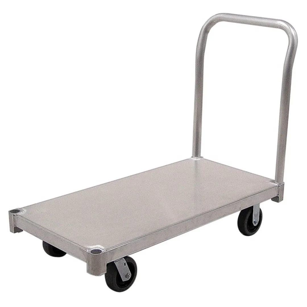 New Age PT2436S6 2600 lb Aluminum Platform Truck, 24x36, Smooth Deck, Polyurethane Casters
