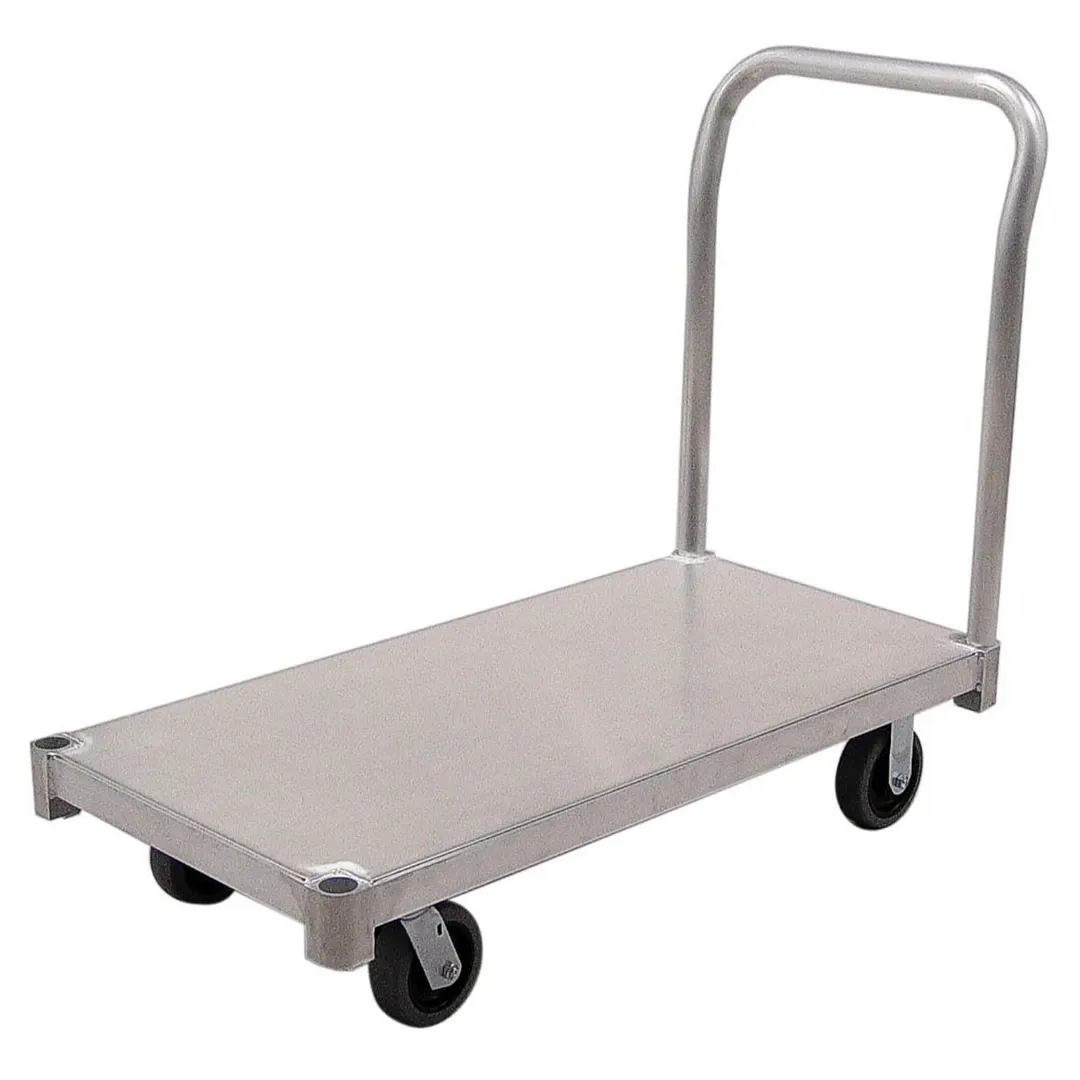New Age PT3048S6 2600 lb Aluminum Platform Truck, 30"W x 48"L, Smooth Deck, Removable Handle