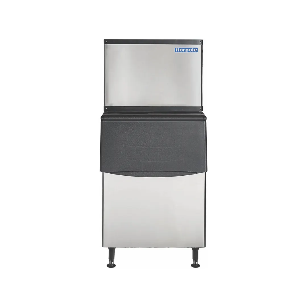 Norpole NPCIM350M/NPCIM350BIN Air Cooled Full Cube 350 lb Ice Machine with Bin, 230 lb Storage