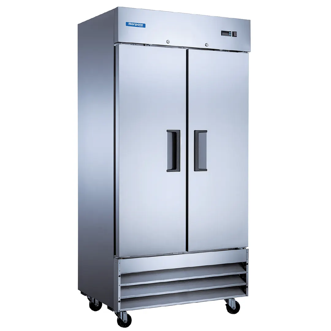Norpole NE35R 40" 2-Section Reach-In Refrigerator w/ 2 Solid Doors, Bottom-Mount, 28 cu. ft.