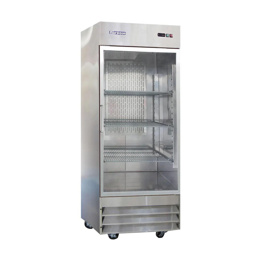 Norpole NP1R-G 29" 1-Section Reach-In Refrigerator w/ Glass Door, Bottom-Mount, 23 cu. ft.