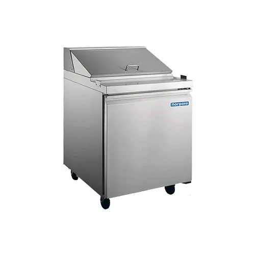 Norpole NP1R-SW 27" 1-Door Sandwich and Salad Prep Table, 8 Pans, Stainless Steel