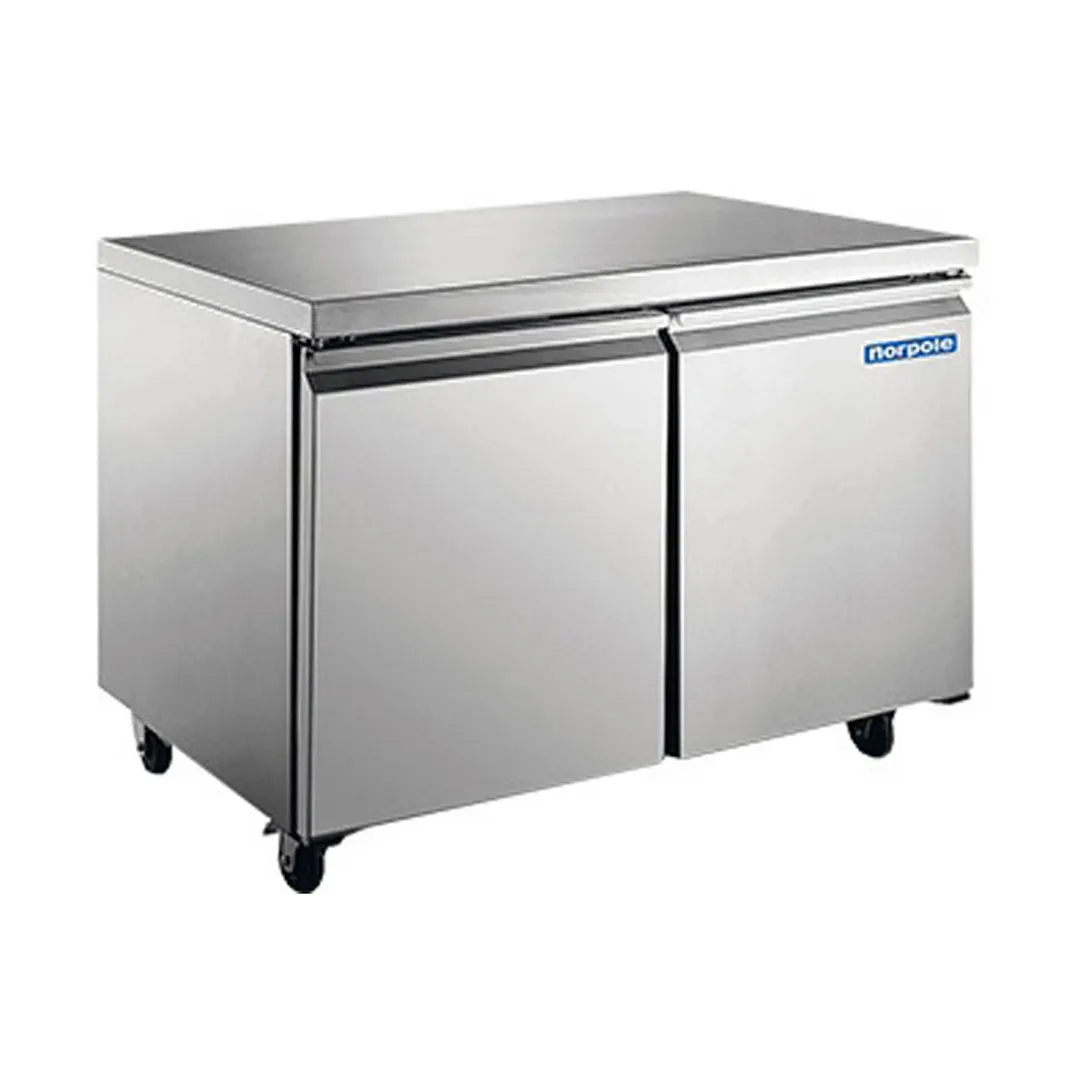 Norpole NP2R-60UC 60" 2-Section Undercounter Refrigerator, Stainless Steel, 15 cu. ft., 2 Doors