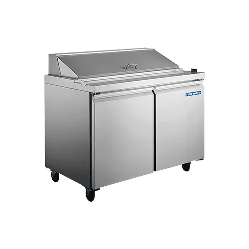 Norpole NP2R-SW60 60" 2-Door Sandwich and Salad Prep Table, 16 Pans, Stainless Steel