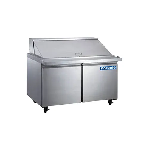 Norpole NP2R-SWMT 47" Mega Top Sandwich/Salad Prep Table w/ 2 Doors, 18 Pans