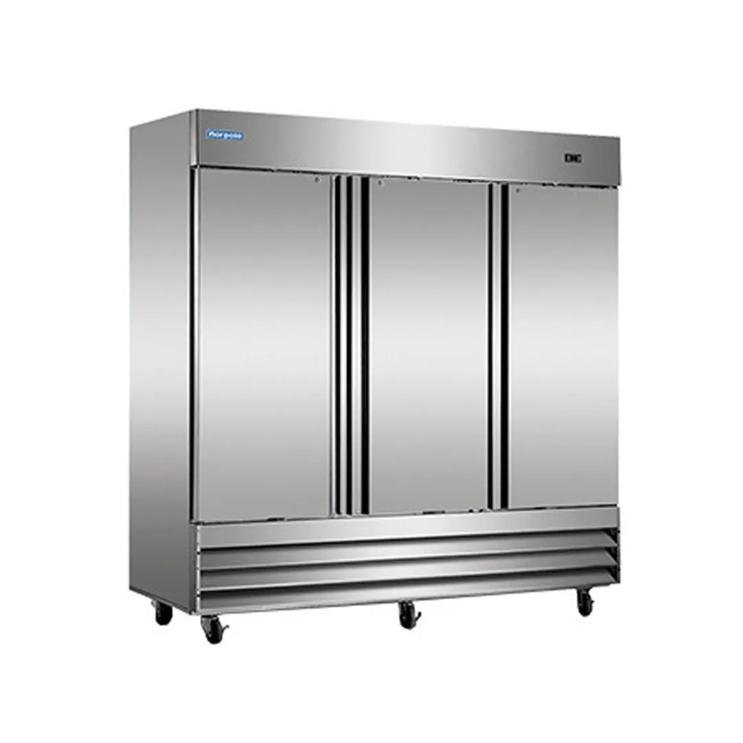 Norpole NP3F 81.00'' Three Section Solid Door Reach-In Freezer