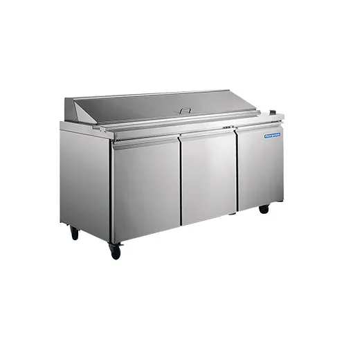 Norpole NP3R-SW 70" 3-Section Sandwich and Salad Prep Table w/ 3 Doors, 18 Pans