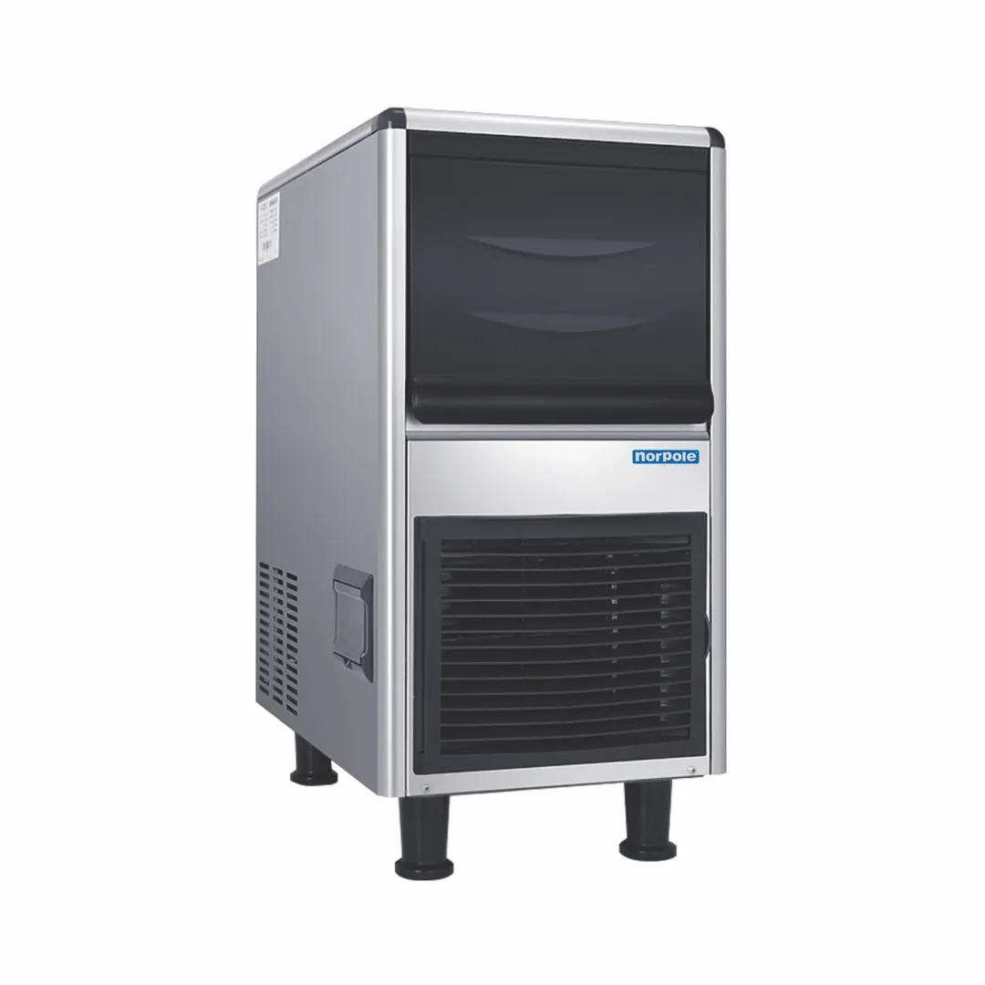 Norpole NPCIM90B 15" Air Cooled Full Cube 90 lb Undercounter Ice Machine with 33 lb Bin