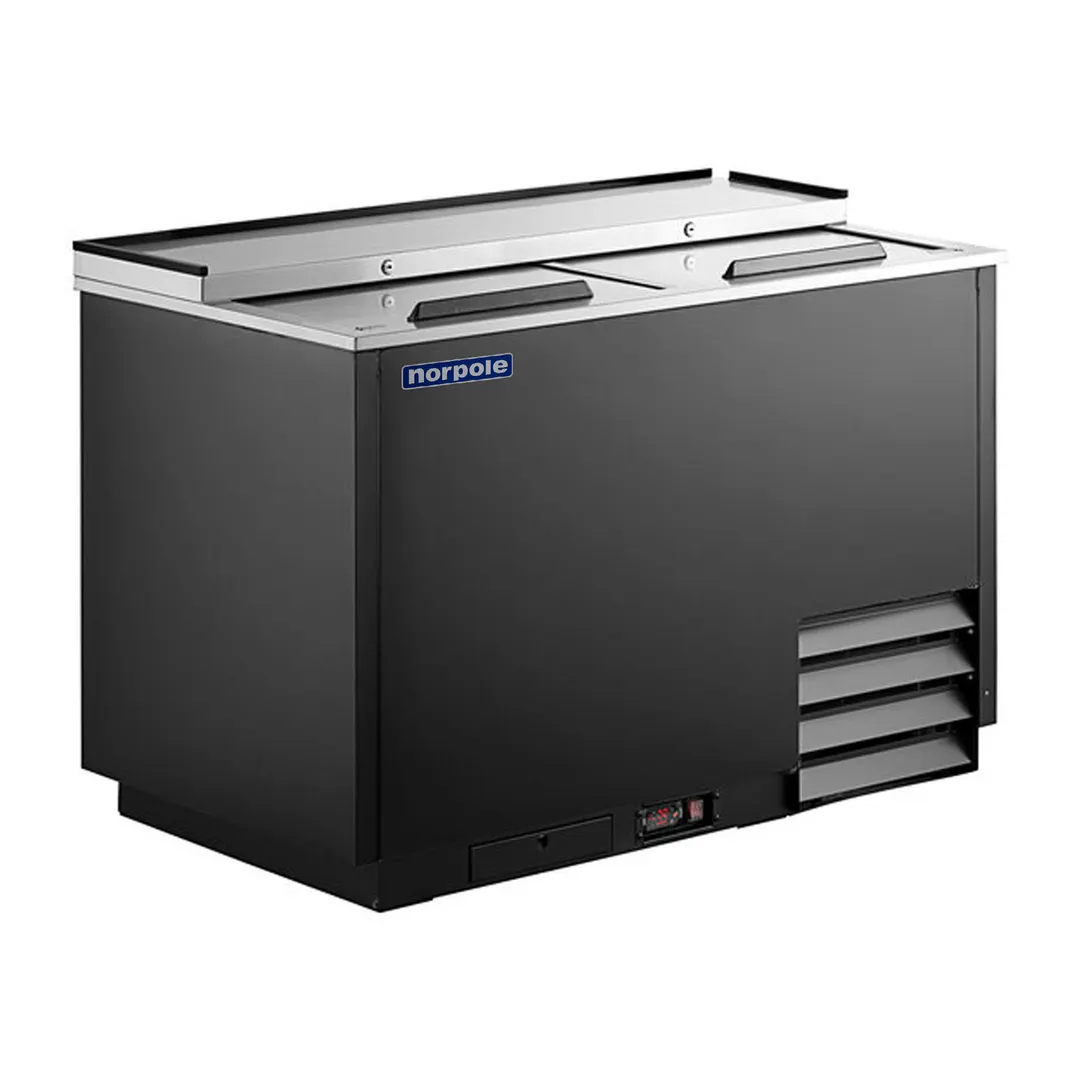 Norpole NPGF-50 Glass Froster, 50" x 48"-59" Width, Black Finish, Sliding Door, Electric Power