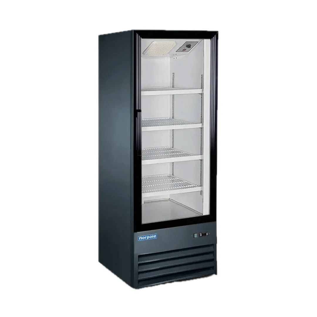 Norpole NPGR1-S9B 22" 1-Section Merchandiser Refrigerator in Black, 9 cu. ft.