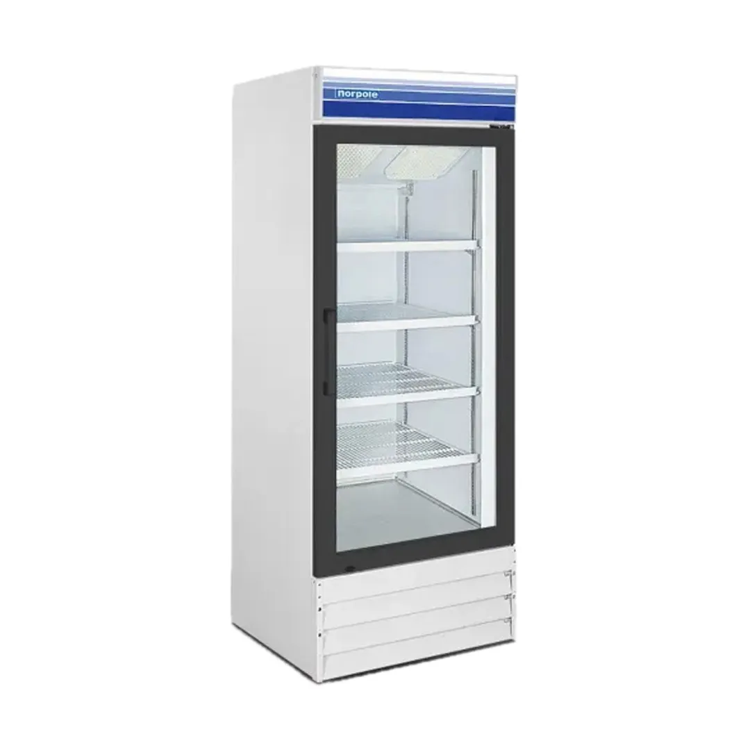 Norpole NPGR1-S 28" 1-Section Merchandiser Refrigerator in White, 23 cu. ft.