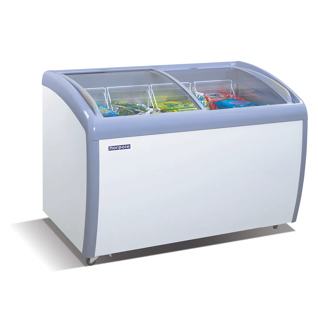 Norpole NPSC49W Chest Freezer, 49"-60" Width, 12.7 Cu Ft, White, Glass Hinged/Flip Top Door