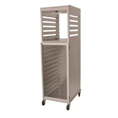 NU-VU CR18 18 Pan Full Height Aluminum Open / Closed Bread Cabinet w/ 3-1/4" Bottom Load Slides