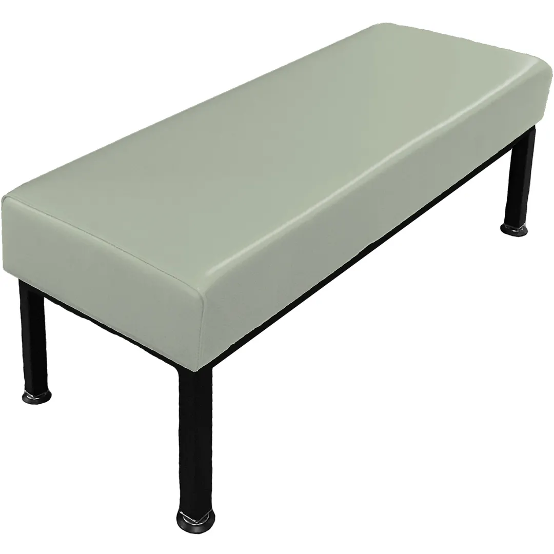 Oak Street ALL96 96" Backless Upholstered Bench, Metal Frame, 18"H, 6" Thick Box Seat
