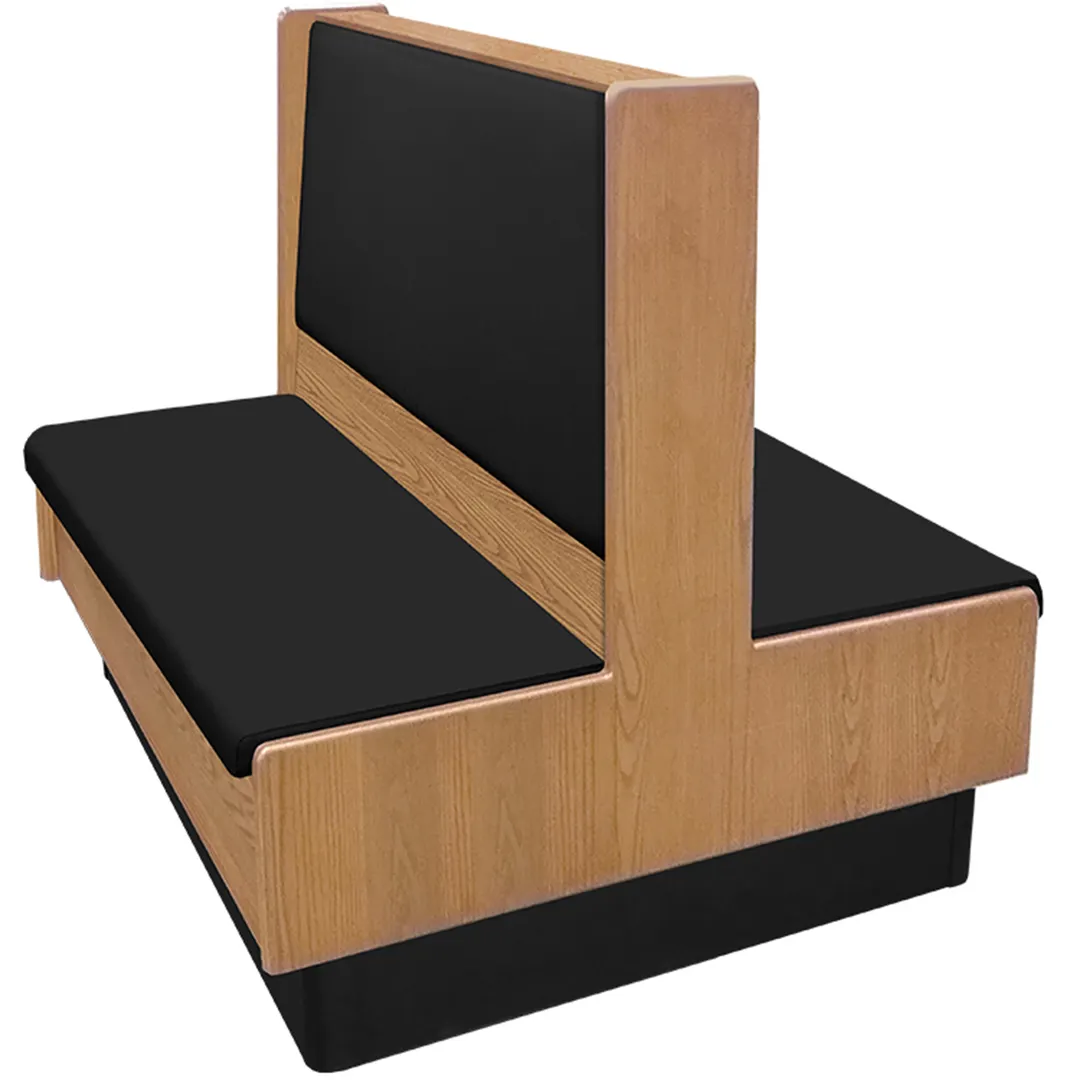 Oak Street ARST-4842-DBL-VSUB 48" Double Plain Back Booth, Upholstered Back & Seat, Oak Wood Frame, 42"H