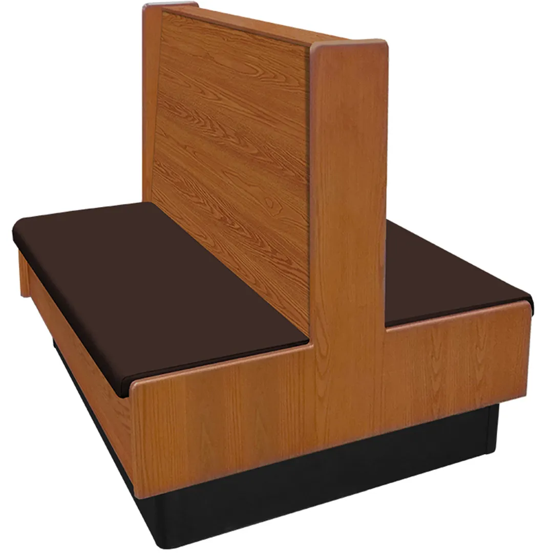 Oak Street ARST-6042-DBL-VSWB 60"L Double Plain Back Booth, Wood Back, Oak Frame, 42"H, Upholstered Seat