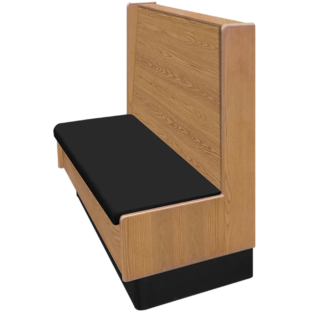 Oak Street ARST-7242-SGL-VSWB 72"L Single Plain Back Booth, Wood Back, Oak Frame, 42"H, Upholstered Seat