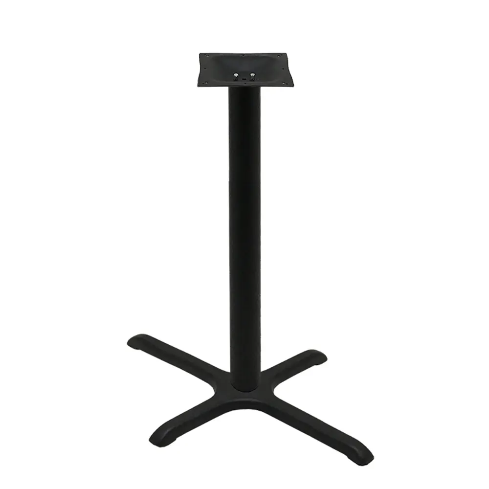Oak Street B2230-CTR Counter Height Table Base, 22x30 Base, 3 Steel Column, Black Sandtex Finish