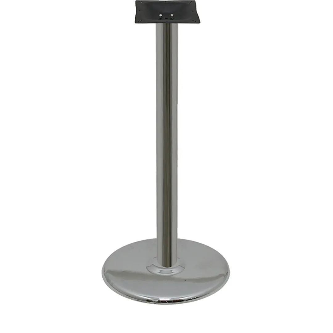 Oak Street B22DISC-CHR-BAR 22" Dia. Chrome Plated Steel Bar Height Table Base