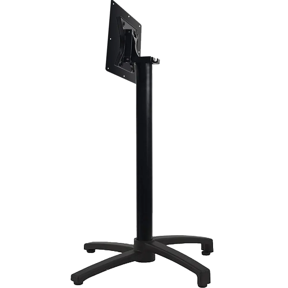 Oak Street B2626F-BAR 26.8x26.8 Bar Height Aluminum Table Base, Black Finish, 3 Steel Column