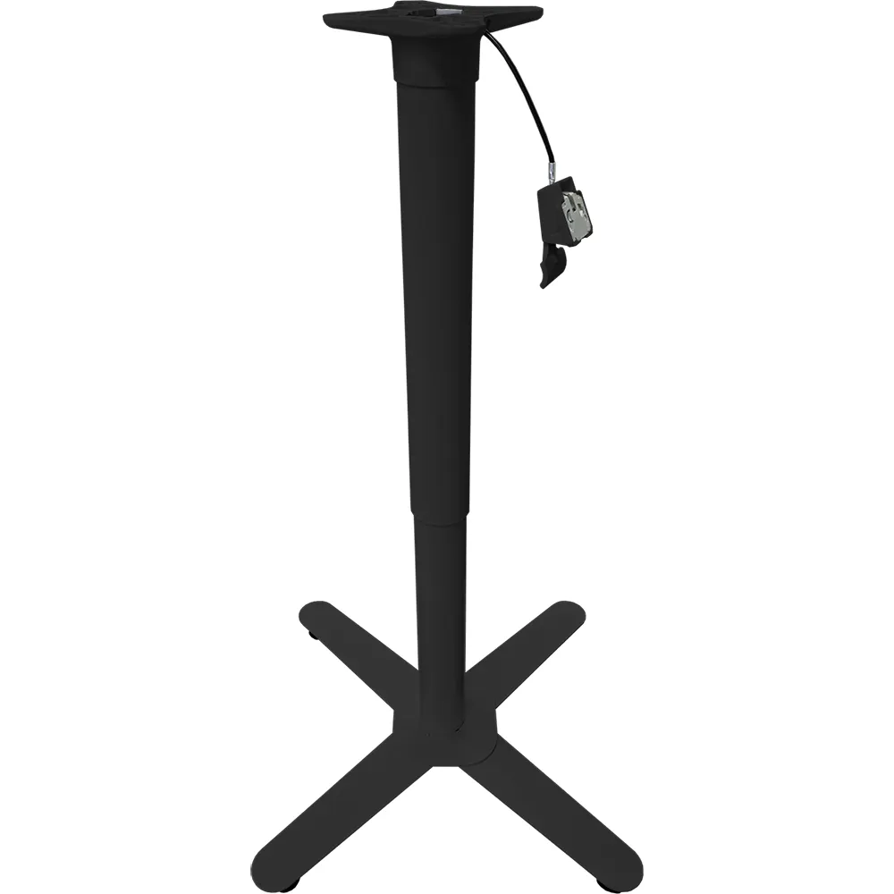 Oak Street B27-ADJ Adjustable Height Restaurant Table Base, 27x27, 3 Steel Column, Black Sandtex Finish