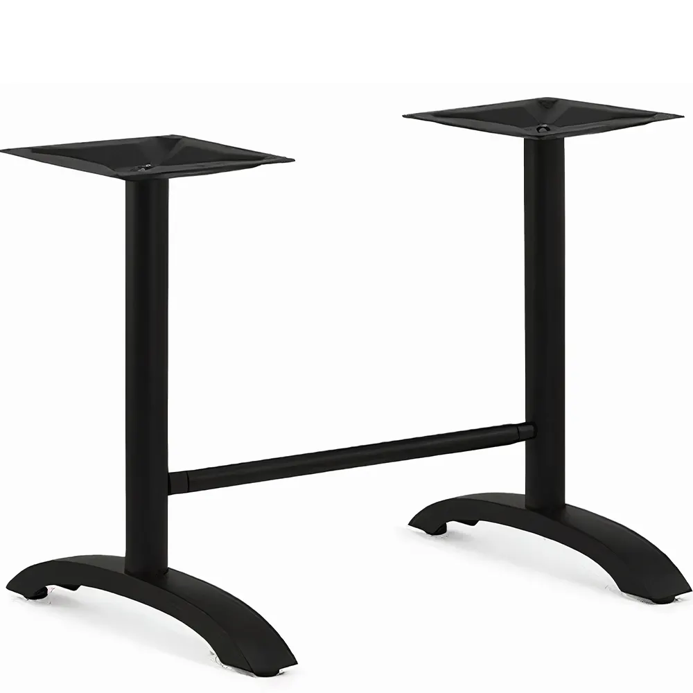 Oak Street B3023F-STD Adjustable Height Aluminum Restaurant Table Base, Black Finish, 30.7in Leg Span